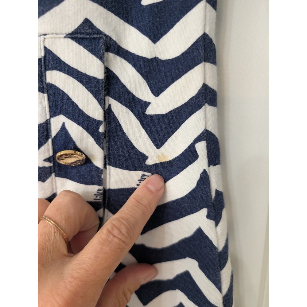 Lilly Pulitzer I got lucky‎ bird Charlene Shift Dress Small navy white chevron - Picture 5 of 7